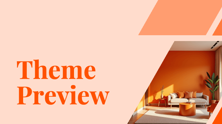 Orange diagonal geometric design with modern interior photography